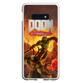 Чехол для Samsung S10E с принтом Doom в Екатеринбурге, Силикон | Область печати: задняя сторона чехла, без боковых панелей | Тематика изображения на принте: cacodemon | doom | eternal | вечность | вечный | дум | итёрнал | какодемон | этернал