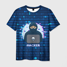 Мужская футболка 3D с принтом Хакер в Екатеринбурге, 100% полиэфир | прямой крой, круглый вырез горловины, длина до линии бедер | hacker | hacknet | взлом | виртуальность | кибер | киберпанк | программист | хакер