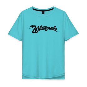 Мужская футболка хлопок Oversize с принтом WHITESNAKE в Екатеринбурге, 100% хлопок | свободный крой, круглый ворот, “спинка” длиннее передней части | 