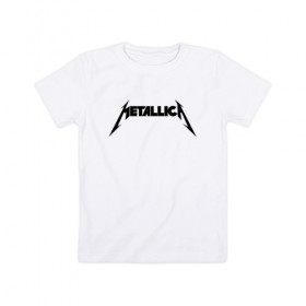 Детская футболка хлопок с принтом METALLICA (НА СПИНЕ) в Екатеринбурге, 100% хлопок | круглый вырез горловины, полуприлегающий силуэт, длина до линии бедер | Тематика изображения на принте: 