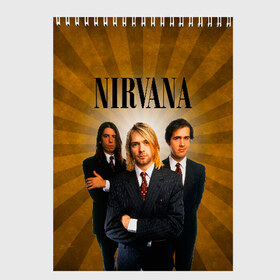 Скетчбук с принтом Nirvana в Екатеринбурге, 100% бумага
 | 48 листов, плотность листов — 100 г/м2, плотность картонной обложки — 250 г/м2. Листы скреплены сверху удобной пружинной спиралью | 90 | alternative | crimson | david grohl | foo fighters | grunge | kurt cobain | music | nirvana | rip | rock | smile | гранж | группа | девяностые | курт кобейн | музыка | нирвана | рок