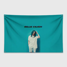 Флаг-баннер с принтом Billie Eilish в Екатеринбурге, 100% полиэстер | размер 67 х 109 см, плотность ткани — 95 г/м2; по краям флага есть четыре люверса для крепления | ayelish | bad guy | billie eilish | eilish | билли айлиш | эйлиш | элиш