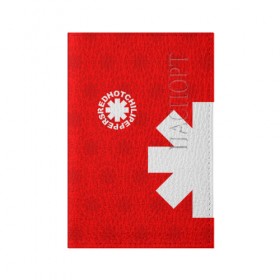 Обложка для паспорта матовая кожа с принтом RED HOT CHILI PEPPERS в Екатеринбурге, натуральная матовая кожа | размер 19,3 х 13,7 см; прозрачные пластиковые крепления | red hot chili peppers | rhcp | рхчп
