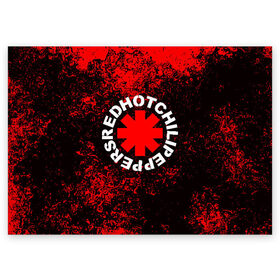 Поздравительная открытка с принтом RED HOT CHILI PEPPERS в Екатеринбурге, 100% бумага | плотность бумаги 280 г/м2, матовая, на обратной стороне линовка и место для марки
 | red hot chili peppers | rhcp | рхчп