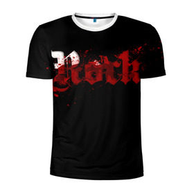 Мужская футболка 3D спортивная с принтом rock blood в Екатеринбурге, 100% полиэстер с улучшенными характеристиками | приталенный силуэт, круглая горловина, широкие плечи, сужается к линии бедра | rock blood | кровавый рок