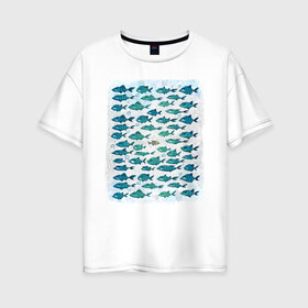 Женская футболка хлопок Oversize с принтом Меланхолично-скептичные рыбы в Екатеринбурге, 100% хлопок | свободный крой, круглый ворот, спущенный рукав, длина до линии бедер
 | bird born | арт | иллюстрация | ирония | мы | общество | подозревака | противостояние | рыбы | сопротивление | социум | юмор | я