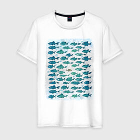 Мужская футболка хлопок с принтом Меланхолично-скептичные рыбы в Екатеринбурге, 100% хлопок | прямой крой, круглый вырез горловины, длина до линии бедер, слегка спущенное плечо. | bird born | арт | иллюстрация | ирония | мы | общество | подозревака | противостояние | рыбы | сопротивление | социум | юмор | я