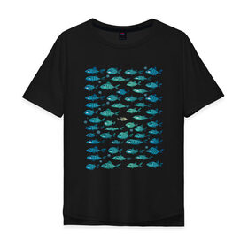 Мужская футболка хлопок Oversize с принтом Меланхолично-скептичные рыбы в Екатеринбурге, 100% хлопок | свободный крой, круглый ворот, “спинка” длиннее передней части | bird born | арт | иллюстрация | ирония | мы | общество | подозревака | противостояние | рыбы | сопротивление | социум | юмор | я