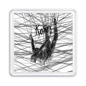 Магнит 55*55 с принтом Korn: The Nothing в Екатеринбурге, Пластик | Размер: 65*65 мм; Размер печати: 55*55 мм | alternative | heavy | korn | koяn | metal | rapcore | rock | the nothing | youll never find me | джонатан дэвис | корн | корни | коян | ню метал | нюметал | рок