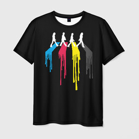 Мужская футболка 3D с принтом Битлы в Екатеринбурге, 100% полиэфир | прямой крой, круглый вырез горловины, длина до линии бедер | the beatles | битлз | битлы | джон леннон