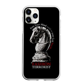Чехол для iPhone 11 Pro матовый с принтом A Fashion Terrorist в Екатеринбурге, Силикон |  | black | chess | cool | figure | horse | red | slogan | style | white | белый | конь | красный | лошадь | прикольный | слоган | стиль | фигура | черный | шахматы