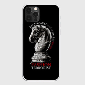 Чехол для iPhone 12 Pro Max с принтом A Fashion Terrorist в Екатеринбурге, Силикон |  | black | chess | cool | figure | horse | red | slogan | style | white | белый | конь | красный | лошадь | прикольный | слоган | стиль | фигура | черный | шахматы