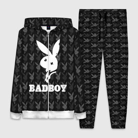 Женский костюм 3D с принтом Bad boy в Екатеринбурге,  |  | bad boy | bite | bow tie | broken | cool | ear | fighter | logo | man | playboy | rabbit | sign | symbol | white | белый | битый | боец | галстук бабочка | знак | кролик | логотип | любовь | мальчик | мужчина | откушенное | прикольный | сим