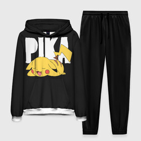 Мужской костюм 3D (с толстовкой) с принтом Пика в Екатеринбурге,  |  | pikachu | pokeball | pokemon | пикачу | покебол | покемоны