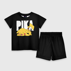 Детский костюм с шортами 3D с принтом Пика в Екатеринбурге,  |  | pikachu | pokeball | pokemon | пикачу | покебол | покемоны