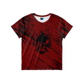 Детская футболка 3D с принтом SAMURAI в Екатеринбурге, 100% гипоаллергенный полиэфир | прямой крой, круглый вырез горловины, длина до линии бедер, чуть спущенное плечо, ткань немного тянется | Тематика изображения на принте: cyberpunk | cyberpunk 2077 | samurai | киберпанк 2077