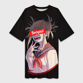 Платье-футболка 3D с принтом Senpai (My Hero Academia) в Екатеринбурге,  |  | academia | ahegao | anime | deku | hero | my hero academia | sempai | senpai | академия | аниме | ахегао | деку | моя геройская академия | семпай | сенпай