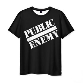 Мужская футболка 3D с принтом Public Enemy в Екатеринбурге, 100% полиэфир | прямой крой, круглый вырез горловины, длина до линии бедер | public enemy | rap | реп | рэп