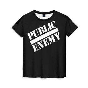 Женская футболка 3D с принтом Public Enemy в Екатеринбурге, 100% полиэфир ( синтетическое хлопкоподобное полотно) | прямой крой, круглый вырез горловины, длина до линии бедер | public enemy | rap | реп | рэп