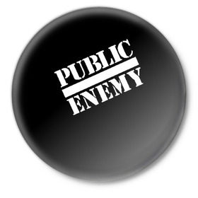Значок с принтом Public Enemy в Екатеринбурге,  металл | круглая форма, металлическая застежка в виде булавки | public enemy | rap | реп | рэп