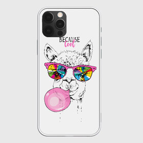 Чехол для iPhone 12 Pro Max с принтом Because cool в Екатеринбурге, Силикон |  | alpaca | animal | chewing | cool | funny | gum | head | llama | muzzle | puffed up | rainbow | альпака | голова | жевательная | животное | забавный | лама | надутая | очки | прикольный | радужные | резинка | смешная