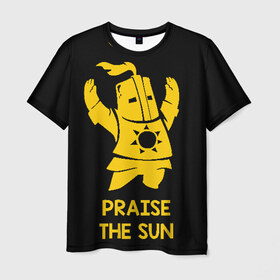 Мужская футболка 3D с принтом Praise в Екатеринбурге, 100% полиэфир | прямой крой, круглый вырез горловины, длина до линии бедер | dark souls 3 | дарк соулс | темные души