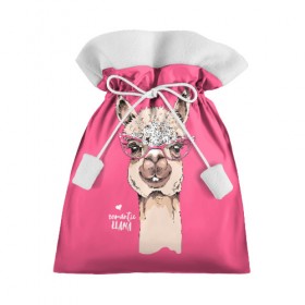 Подарочный 3D мешок с принтом Romantic llama в Екатеринбурге, 100% полиэстер | Размер: 29*39 см | alpaca | animal | cool | flowers | head | heart | inscription | llama | look | pink | romance | альпака | взгляд | голова | животное | лама | любовь | надпись | очки | прикольный | розовые | романтика | сердце | цветы