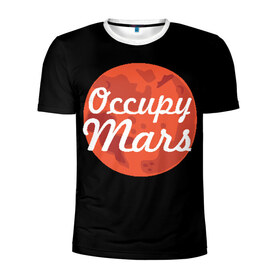 Мужская футболка 3D спортивная с принтом Марс в Екатеринбурге, 100% полиэстер с улучшенными характеристиками | приталенный силуэт, круглая горловина, широкие плечи, сужается к линии бедра | elon musk | илон маск | марс | тесла