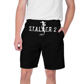 Мужские шорты 3D с принтом Сталкер 2 в Екатеринбурге,  полиэстер 100% | прямой крой, два кармана без застежек по бокам. Мягкая трикотажная резинка на поясе, внутри которой широкие завязки. Длина чуть выше колен | stalker 2 | сталкер 2