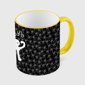 Кружка с полной запечаткой с принтом ЪУЪ в Екатеринбурге, керамика | ёмкость 330 мл | cursed cat | meme | pattern | truxkot19 | кот мем | мем с котом | мемы | паттерн | прикол | съука | черный кот | ъуъ съука | юмор