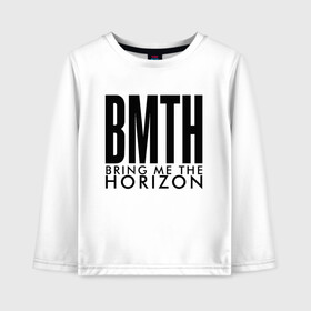 Детский лонгслив хлопок с принтом BRING ME THE HORIZON в Екатеринбурге, 100% хлопок | круглый вырез горловины, полуприлегающий силуэт, длина до линии бедер | bmth | bring me the horizon