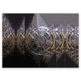 Поздравительная открытка с принтом Кельтские узоры в Екатеринбурге, 100% бумага | плотность бумаги 280 г/м2, матовая, на обратной стороне линовка и место для марки
 | Тематика изображения на принте: 3d | абстракция | арт | желтый | кельтские узоры | на металле | черный