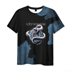 Мужская футболка 3D с принтом WHITESNAKE в Екатеринбурге, 100% полиэфир | прямой крой, круглый вырез горловины, длина до линии бедер | whitesnake | ws | белая змея | блюз | вайт | вайтснек | вс | глэм | джоэл хокстра | дэвид ковердэйл | майкл девин | метал | микеле луппи | реб бич | рок группа | снек | томми олдридж | хард | хеви