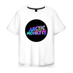 Мужская футболка хлопок Oversize с принтом ARCTIC MONKEYS в Екатеринбурге, 100% хлопок | свободный крой, круглый ворот, “спинка” длиннее передней части | arctic monkeys | арктик манкис | арктические мартышки