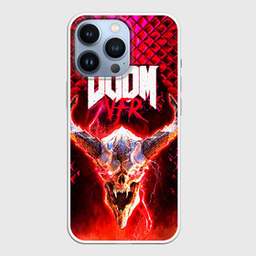 Чехол для iPhone 13 Pro с принтом Doom Enternal в Екатеринбурге,  |  | Тематика изображения на принте: 3d | doom enternal | игра | компьютерная | логотип | планета | темный | шутер