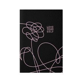 Обложка для паспорта матовая кожа с принтом BTS в Екатеринбурге, натуральная матовая кожа | размер 19,3 х 13,7 см; прозрачные пластиковые крепления | bangtan boys | beyond the scene | bts | k pop | kpop | love yourself | бтс | к поп