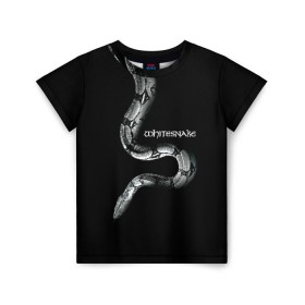 Детская футболка 3D с принтом WHITESNAKE в Екатеринбурге, 100% гипоаллергенный полиэфир | прямой крой, круглый вырез горловины, длина до линии бедер, чуть спущенное плечо, ткань немного тянется | Тематика изображения на принте: whitesnake | ws | белая змея | блюз | вайт | вайтснек | вс | глэм | джоэл хокстра | дэвид ковердэйл | майкл девин | метал | микеле луппи | реб бич | рок группа | снек | томми олдридж | хард | хеви