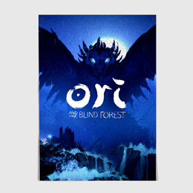 Постер с принтом Ori and the Blind Forest в Екатеринбурге, 100% бумага
 | бумага, плотность 150 мг. Матовая, но за счет высокого коэффициента гладкости имеет небольшой блеск и дает на свету блики, но в отличии от глянцевой бумаги не покрыта лаком | ori | ori and the blind forest | ori forest | видеоигра | ори | платформер