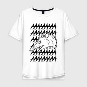 Мужская футболка хлопок Oversize с принтом Злой опосум в Екатеринбурге, 100% хлопок | свободный крой, круглый ворот, “спинка” длиннее передней части | животные | крик | опоссум