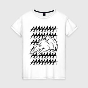 Женская футболка хлопок с принтом Злой опосум в Екатеринбурге, 100% хлопок | прямой крой, круглый вырез горловины, длина до линии бедер, слегка спущенное плечо | животные | крик | опоссум