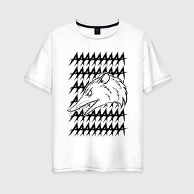 Женская футболка хлопок Oversize с принтом Злой опосум в Екатеринбурге, 100% хлопок | свободный крой, круглый ворот, спущенный рукав, длина до линии бедер
 | животные | крик | опоссум