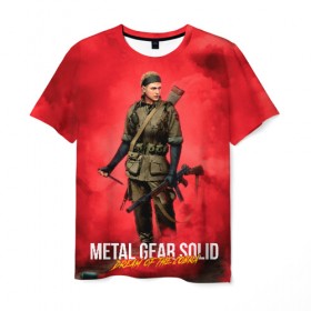 Мужская футболка 3D с принтом Metal Gear Solid в Екатеринбурге, 100% полиэфир | прямой крой, круглый вырез горловины, длина до линии бедер | 