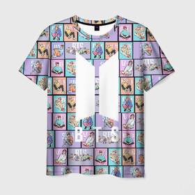 Мужская футболка 3D с принтом BTS в Екатеринбурге, 100% полиэфир | прямой крой, круглый вырез горловины, длина до линии бедер | bangtan boys | bts | бтс