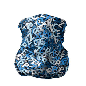 Бандана-труба 3D с принтом FCZP в Екатеринбурге, 100% полиэстер, ткань с особыми свойствами — Activecool | плотность 150‒180 г/м2; хорошо тянется, но сохраняет форму | fcz | белый | буквы | зенит | паттерн | питер | санкт петербург | сине бело голубые | синий | спб