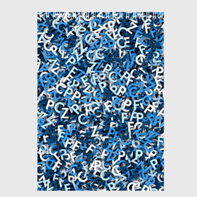 Скетчбук с принтом FCZP в Екатеринбурге, 100% бумага
 | 48 листов, плотность листов — 100 г/м2, плотность картонной обложки — 250 г/м2. Листы скреплены сверху удобной пружинной спиралью | fcz | белый | буквы | зенит | паттерн | питер | санкт петербург | сине бело голубые | синий | спб