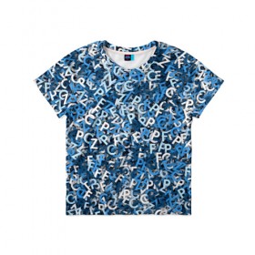Детская футболка 3D с принтом FCZP в Екатеринбурге, 100% гипоаллергенный полиэфир | прямой крой, круглый вырез горловины, длина до линии бедер, чуть спущенное плечо, ткань немного тянется | fcz | белый | буквы | зенит | паттерн | питер | санкт петербург | сине бело голубые | синий | спб