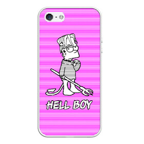 Чехол для iPhone 5/5S матовый с принтом Lil Peep (Hell Boy) в Екатеринбурге, Силикон | Область печати: задняя сторона чехла, без боковых панелей | alone | boy | hell | hell boy | lil | lil peep | peep | rap | sad | лил пип | маленький пип | пип | реп | рэп