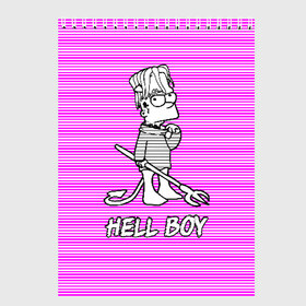 Скетчбук с принтом Lil Peep (Hell Boy) в Екатеринбурге, 100% бумага
 | 48 листов, плотность листов — 100 г/м2, плотность картонной обложки — 250 г/м2. Листы скреплены сверху удобной пружинной спиралью | alone | boy | hell | hell boy | lil | lil peep | peep | rap | sad | лил пип | маленький пип | пип | реп | рэп