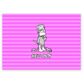 Поздравительная открытка с принтом Lil Peep (Hell Boy) в Екатеринбурге, 100% бумага | плотность бумаги 280 г/м2, матовая, на обратной стороне линовка и место для марки
 | Тематика изображения на принте: alone | boy | hell | hell boy | lil | lil peep | peep | rap | sad | лил пип | маленький пип | пип | реп | рэп