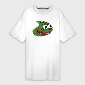 Платье-футболка хлопок с принтом Pepega в Екатеринбурге,  |  | feels bad man | feels good man | pepe | pepe the frog | sad pepe | грустная лягушка | пепе | пепега